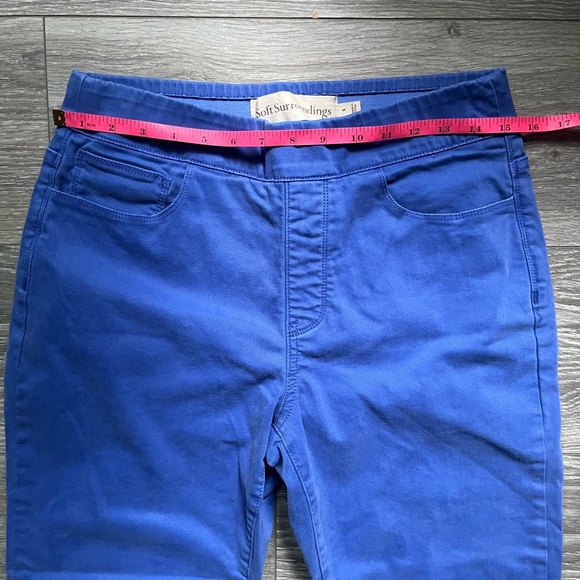 Soft Surroundings Blue Stretch Pull On Cuffed Pants Size S Spring Summer Casual - Picture 4 of 7